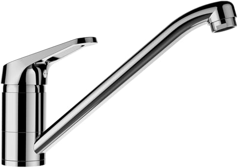SCHOCK® Küchenarmatur COSMO Chrom I Hochdruck Einhebelmischer mit Festauslauf I 360° schwenkbar I Zeitsparendes Design I Extrastarker Wasserdurchlauf I Standard Norm-Anschlüsse I Einloch-Installation