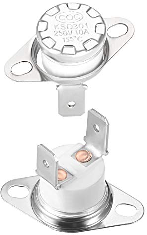 sourcing map Interrupteur contrôle température thermostat 155°C 10A normalement fermé NC 2Pcs