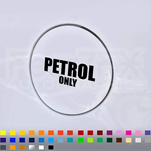 2X Petrol Only Safety Awareness Sign Stickers, Vinyl Decal Sticker for Car Van Fuel Cap Cover, 75mm Each