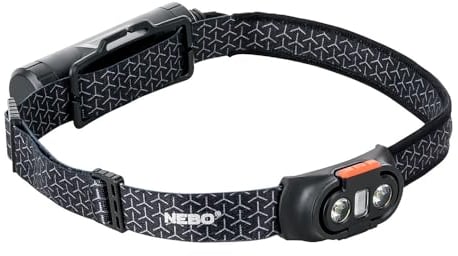 NEBO Einstein 1000 Flex - Kopflampe - Wiederaufladbare Stirnlampe mit 5 Lichtmodi - Wanderausrüstung & Camping Zubehör - Stirnlampe für Outdoor Joggen & Sport