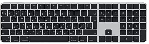 Apple Magic Keyboard mit Touch ID und Ziffernblock: Bluetooth, wiederaufladbar. Kompatibel mit Mac Computern mit Apple Chip; Ukrainisch, Schwarze Tasten