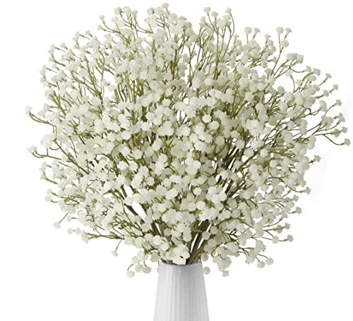 Oairse Künstliche Baby-Atem-Schleierkraut-Blumensträuße 10 Stück, Künstliches Schleierkraut Kunstblumen Gypsophila für Hochzeit Party, Party, DIY, Blumenarrangement, Heimdekoration