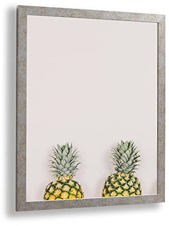 Colorello Deluxe Puzzlerahmen 48x68 cm Bilderrahmen Altsilber Hammerschlag Optik Hintergrund Weiss Kunstglas klar