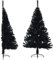 vidaXL Künstlicher Halb Weihnachtsbaum mit Ständer Christbaum Tannenbaum Dekobaum Kunstbaum Weihnachten Dekoration Weihnachtsdeko Schwarz 150cm PVC