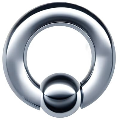 Generisch XL XXL 3-8mm Klemmkugel-Ring Klemmring DICK GROSS CHIRURGEN-STAHL 316L EDELSTAHL Intim BCR Piercing Segmentring (5mm x 16mm x 8mm, Silber silbern)