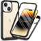Dfjhure for iPhone 15 Case Built-in Screen Protector Full Body Shockproof Protection Cover tylish Bumper Transparent Back Phone Case Cover for iPhone 15- Black