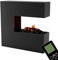 GLOW FIRE Wasserdampf Kamin Schiller (Standkamin) - Elektrokamin mit realistischen LED 3D-Flammen, Knistereffekt & Fernbedienung, 120x120x37 cm - Opti-Myst 500 Elektro Kamin mit Holz-Deko, Schwarz