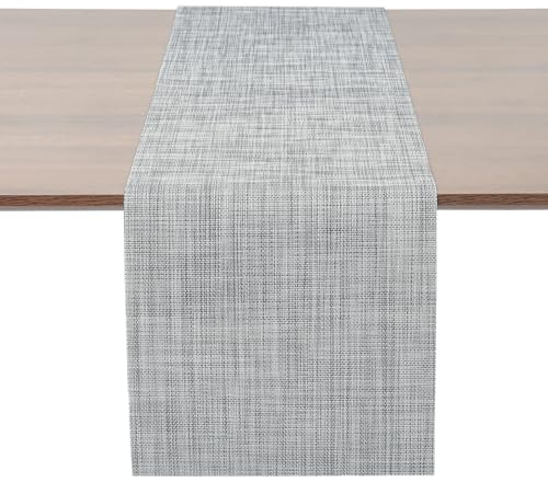 Myir JUN Tischläufer, Tischläufer Modern Tischläufer Abwaschbar Tischläufer Outdoor Wärmeisoliertes PVC für Häuser Restaurants Hotels 30 x 183 cm (Hellgrau)