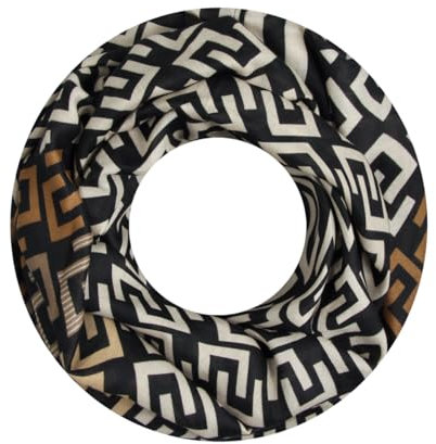 Majea Damen Loop Schal Schlauchschal Halstuch (880025) (schwarz 4)