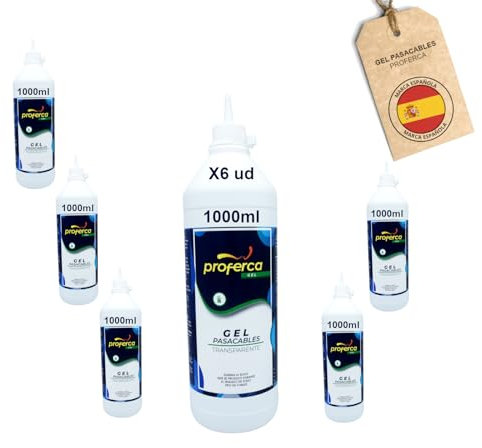 PROFERCA® Gel Lubrifiant Proferca pour Câbles Électriques | 6000ml | Gel Transparent pour Passe-Câbles Professionnels | Fabriqué en Italie, Incolore, Inodore, Non Mancha