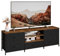 Forthcan TV Stand Cabinet, TV Unit TV Console Table with 5 Drawers Storage Organizers, Entertainment Center with Open Shelf for Living Room, Bedroom (Black)