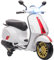 AIYAPLAY 12V Elektromotorrad für Kinder 3-6 Jahre Lizenzierte Vespa mit Rädern, Scheinwerfer und Musik, Spielzeugmotorrad aus PP und Metall, 107x47x73 cm, Weiß