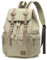 DTGN Mochila de lona vintage para hombres y mujeres, mochila casual duradera con detalles de cuero, se adapta a la universidad, trabajo, viajes y al aire libre, caqui, Azul