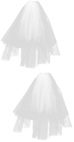 VALICLUD 2 Stück Brautschleier Spitze Mantilla Fingerspitzenschleier Braut Haarschmuck Braut Kopfschmuck Schleier Für Braut Kathedrale Schleier Hochzeit Mantilla Brautkopfschleier