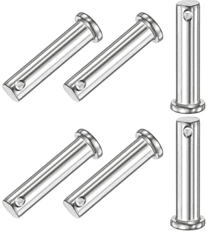 M METERXITY 6 Stück Einloch Klauenstifte M10 x 45mm Flachkopf Klauenstifte | Verbindungsstift Scharnier Wiederverwendbar, 304 Edelstahl, für mechanische Verbindungen/Lastwagen/Rasenmäher