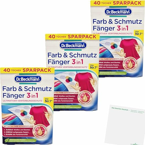 usy Bundle für Dr. Beckmann Farb & Schmutzfänger 3er Pack (3x40 Tücher Box) + usy Block