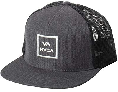 RVCA Herren Adjustable Snapback Hut, Trucker/Charcoal Heather/Black, Einheitsgröße
