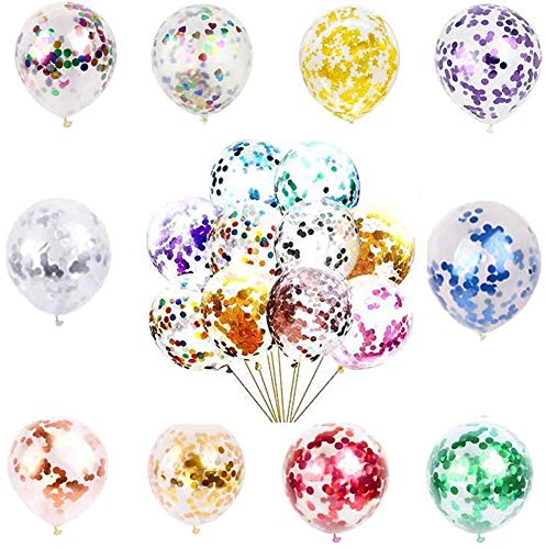 50 Stück Konfetti Ballon Set - 12 Zoll mehrfarbige Pailletten Party Latex Ballons, geeignet für Kinder Geburtstagsfeiern, Hochzeiten, Weihnachten und Neujahr, Babyparty Geburtstagsfeier111