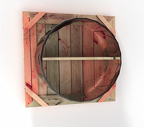 Destello S.L. Bidon en métal avec étagère laquée et panneau arrière en bois industriel personnalisable 60 x 60 x 20 cm