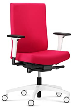 Dauphin @just evo Cozy Colours | ergonomischer Bürostuhl, Made in Germany | Bequeme, höhenverstellbare Rückenlehne | individuell einstellbare Sitztiefe (Bordeaux rot)