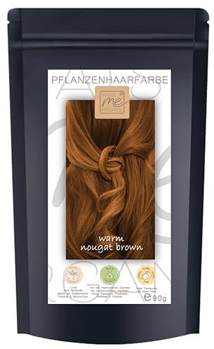 Thats me Organic® Profi Pflanzenhaarfarbe + Zubehörset (warm nougat brown) – Bio Haarfarbe ohne Chemie – Haarfarbe für gesundes Haarefärben auch während Schwangerschaft und Stillzeit