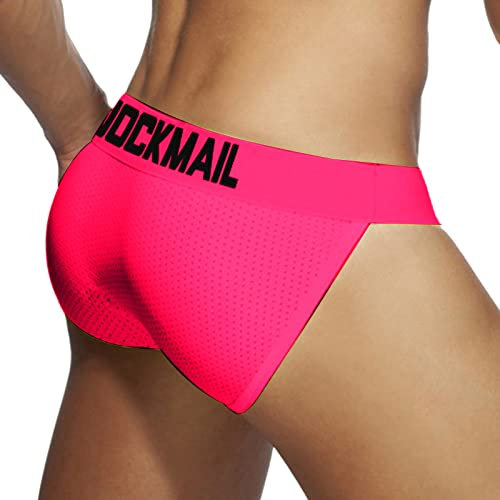 Culotte sexy pour homme - Culotte sexy pour homme - Classique - Midi - Hipster - Sous-vêtements érotiques - Sous-vêtements pour homme - Pochette boxer, rose, L