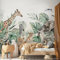 Custom Size Wall Murals，Tropical Animals Lion Elephant，Removable Peel and Stick Self-Adhesive Wall Murals Large Photo Wallpaper