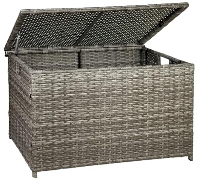 MOORLITER Baule in vimini, 160 l, grande cestino in vimini con coperchio, baule in vimini con cerniera di sicurezza, baule in vimini intrecciato a mano, supporta 90,7 kg, per camera da letto, 76 x 43