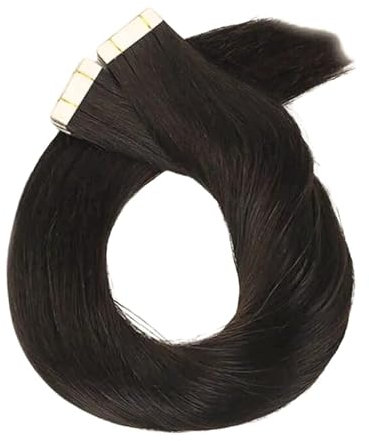 hairific Tape In Extension Echthaar Hair Extensions Remy Haarverlängerungen 20 Tressen je 2,5 Gramm (50cm, 02 - Dunkelbraun)