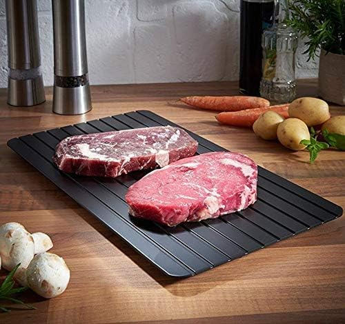 ShopINess Bandeja de Descongelación Rápida Placa para Descongelar Alimentos de Forma Natural y Segura: Ideal para Carne, Pescado y Comida Congelada