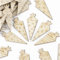 BETESSIN 50 Stück Schultüte Konfetti Holz - Zuckertüte Streudeko mit 5 Mustern - Tischdekoration für Einschulung Junge und Mädchen, Schulanfang, Schuleinführung Deko uvm. - 6x3cm