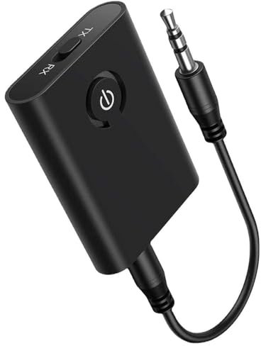 Aux Bluetooth Adapter for Car, 5.0 Transmitter Receiver, 2-in-1 Bluetooth Aux Adapter, Audio Receiver for Laptop, Radio, Headphones, Speakers