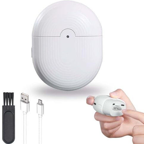 Electric Nail Clippers - Electric Nail Trimmer with Nail Scraps Storage - Automatic White Nail Clippers with LED Light - Rechargeable Safety Nail Cutter for Adult Seniors Manicure
