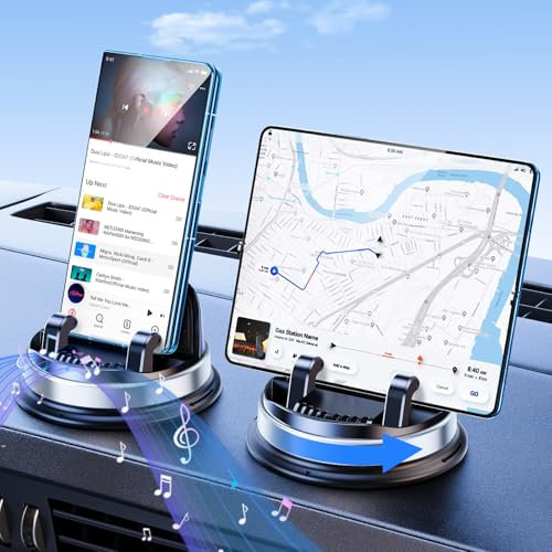 xuenair Dash Phone Holder for Car, Stable 360° Rotatable Hands Free Phone Mount for Car Dashboard, Universal Multifunctional Dashboard Mobile Phone Holder for Android Z Fold 6 iPhone 16 15 Pro Max