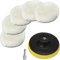 NuoDunco 75mm Tampon Polissage en Laine, 7 Pièces Disque De Polissage, pour Le Polissage Et Le Cirage De Voiture, avec M10 Adaptateur De Perceuse