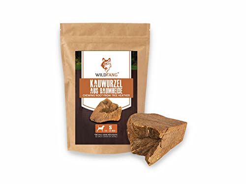 Wildfang® chewing root from the tree heather for dogs, robust and durable chewing root for dogs, splinter-free chewing wood as a dog toy for optimal dental care for dogs and puppies - S