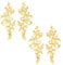 HOBBIESAY 4 Stück Stickerei Pailletten Spitzenapplikationen 3D Perlenstickerei Pailletten Spitzenapplikation Blumenapplikation Kleid Nähdekorationen Golden Für Stoff DIY