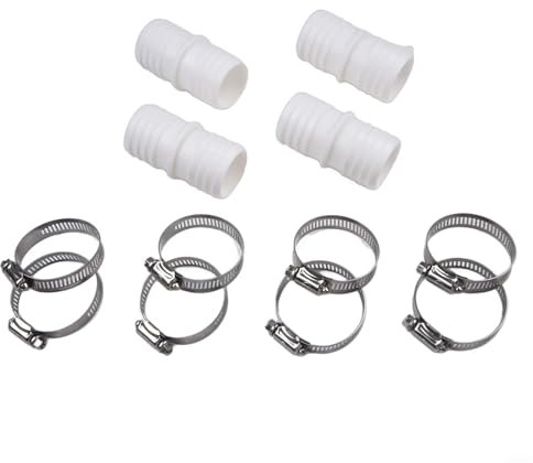 Colliers de serrage en acier inoxydable 38 mm pour système de filtre de piscine et aspirateur (4+8)