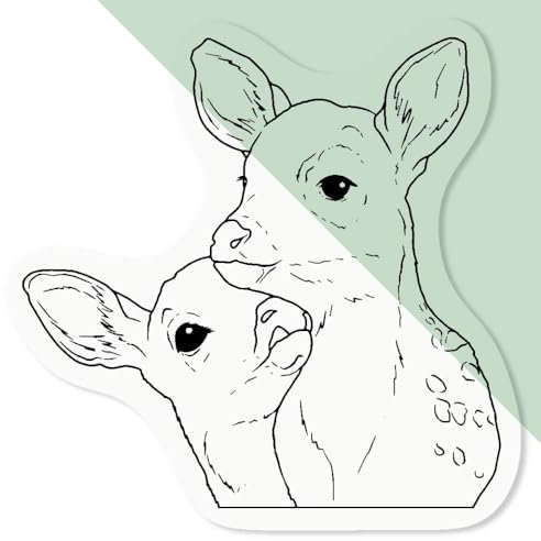 4 x Small 50mm 'Fawn Friends' Transparent/Clear Sticker Decals for Windows/Cars/Walls (DC00138668)