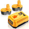 2 Packs 6000mAh 18V DC9096 Replacement for Dewalt Battery and Charger Compatible with Dewalt Battery DC9098 DC9099 DW9096 DW9098 DW9099 DC9091 DW9091 DC9310 (2+1C)