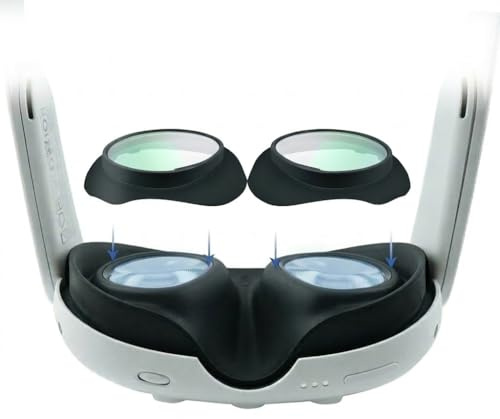 Lens Protector Cover Compatible with Meta Quest 3, Anti-Blue Light & Scratch-Resistant VR Lens Covers, Anti-Glare Glass for Quest 3 Accessories, Eye Strain Relief (1 Pair)