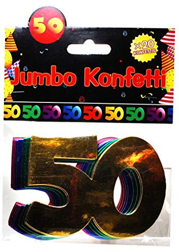 Jumbo Zahlen Konfetti 50 Geburtstag Dekoration Party Tischdeko bunt