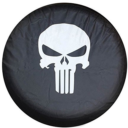 Littou KOLOME Pneu de Rechange Universelle Coque 4 WD 4 x 4 Spot Tête de Mort Cuir Souple étui Protecteur (CRÂNE, 16 pour Diamètre 29 '' - 31 '')