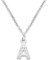 S925 Silver A-Z 26 Initial Crystal Pendant Chain Choker Necklace For Women Lady Girl (A)