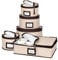 China Storage Containers 5-Piece Set Moving Boxes for Dinnerware, Glasses, Plates, Mugs and Saucers Sturdy Quilted Microfiber Dish Organizer with Dividers for Seasonal Storage - Service for 12