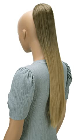 CAISHA 65cm Haarteil Mit Kordelverschluss Langhaar Zopf Pferdeschwanz Haarverlängerung Glatt Braun Blond Mix PH626