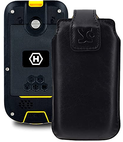 Suncase Original Tasche kompatibel mit Hammer Bow+ Hülle Leder Etui Handytasche Ledertasche Schutzhülle Case in schwarz