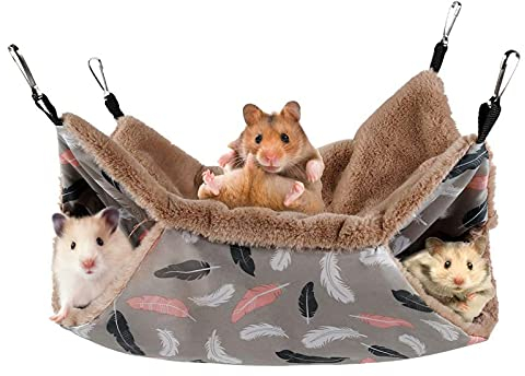 Gfamous Kleine Hängematte für Haustiere,Hängematten für Ratten Frettchen,Weiche und Warme Haustiere Käfig Haustier Hängematte, für Frettchen, Eichhörnchen, Meerschweinchen, Ratten, zum Spielen