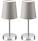 MONZANA® Nachttischlampe 2er Set 32cm Stoff Grau Taupe Anthrazit Weiß Wohnzimmer Schlafzimmer Lampe Leuchte Tischlampe Nachttischleuchte Tischleuchte