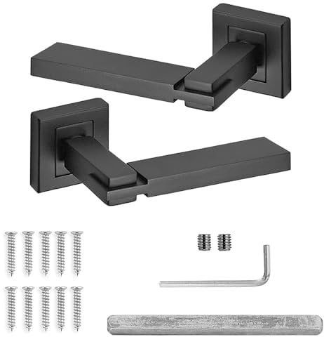 Decoranddecor Black Door Handles Internal – Aluminium Matt Black Door Handle Sets for Interior Doors | Internal Door Handles for Bedrooms & Bathroom | Nexus Range